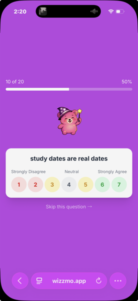 wizzmo app — the matchmaking quiz